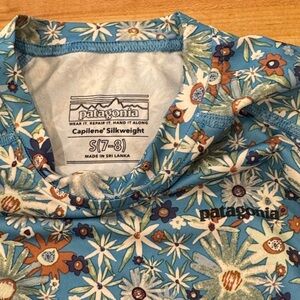 Patagonia Blue Floral Capilene Top